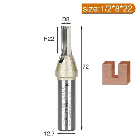 Arden TCT 3 مزامير مستقيمة متعددة الوظائف قطع راوتر بت حفر وتشذيب نقش خشب MDF قاطع طحن للأعمال الخشبية (12.7x8x22) in Saudi Arabia