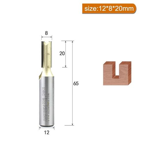 Arden Metric Shank 6mm 12mm Straight Router Bit Carbide 2 Flute Extended Straight End Mill Engraving Cutting Tool Milling Cutter(12x8x20) in Saudi Arabia