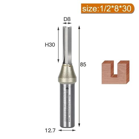 Arden TCT 3 المزامير مستقيمة متعددة الوظائف قطع راوتر بت حفر وتشذيب نقش خشب MDF قاطع طحن للأعمال الخشبية (12.7x8x30) in Saudi Arabia