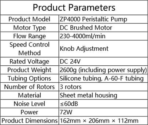 Complete Peristaltic Pump System ZP4000 Compact High-Flow Laboratory Peristaltic Pump with Digital Display Suitable for Filling Industrial Viscous Liquids (35# Silicone Tube, with Foot Pedal) in Saudi Arabia