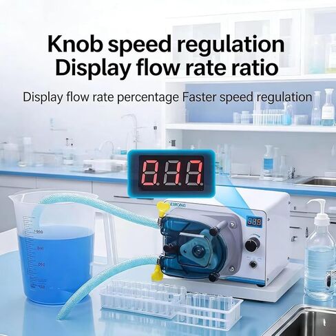 Complete Peristaltic Pump System ZP4000 Compact High-Flow Laboratory Peristaltic Pump with Digital Display Suitable for Filling Industrial Viscous Liquids (35# Silicone Tube, with Foot Pedal) in Saudi Arabia