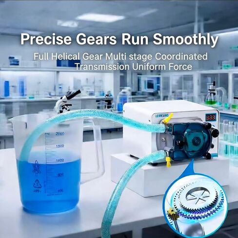 Complete Peristaltic Pump System ZP4000 Compact High-Flow Laboratory Peristaltic Pump with Digital Display Suitable for Filling Industrial Viscous Liquids (35# Silicone Tube, with Foot Pedal) in Saudi Arabia