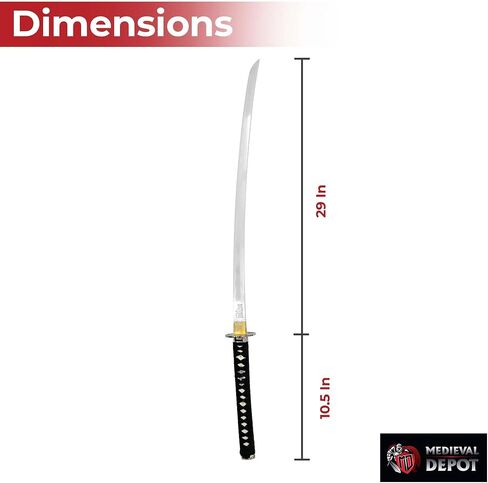 MedievalDepot Musashi Kill Bill Katana Replica 40" - Hand-Forged 1060 Carbon Steel Blade with Display Stand in Kuwait