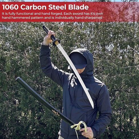 MedievalDepot Musashi Kill Bill Katana Replica 40" - Hand-Forged 1060 Carbon Steel Blade with Display Stand in Kuwait