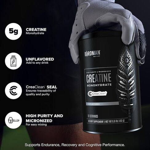 Micronized Creatine Monohydrate Powder, Muscle Recovery, Caffeine Free, Creatine Pre Workout, Vegan, Post Workout, Gluten Free, Sugar Free | 80 Servings (5 Grams Each) | 0.8lb in Saudi Arabia