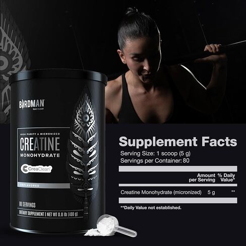 Micronized Creatine Monohydrate Powder, Muscle Recovery, Caffeine Free, Creatine Pre Workout, Vegan, Post Workout, Gluten Free, Sugar Free | 80 Servings (5 Grams Each) | 0.8lb in Saudi Arabia