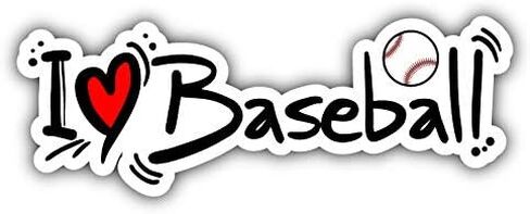 I Love Baseball Sport Slogan Vinyl Decal Sticker Waterproof Car Decal Bumper Sticker 5" in Saudi Arabia