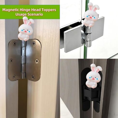 Cute Mini Creative Emotional Bunny, Crying Bunny Hinge Heads Decorative Topper Set 6PCS, Home Decoration,Magnetic Hinge Head Toppers Door Hinge in Saudi Arabia