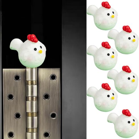 Cute Mini Creative White Rooster Hinge Heads Decorative Topper Set 6PCS, Home Decoration,Magnetic Hinge Head Toppers Door Hinge in Saudi Arabia