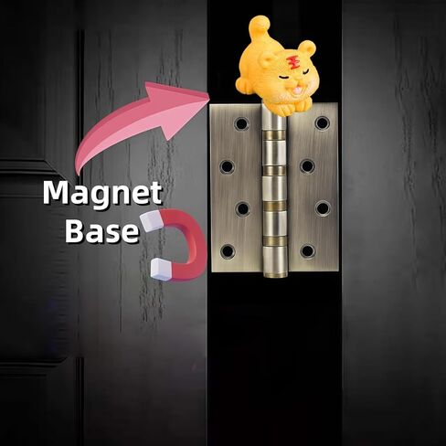 Cute Mini Creative The Yellow Little Tiger Hinge Heads Decorative Topper Set 6PCS, Home Decoration,Magnetic Hinge Head Toppers Door Hinge in Saudi Arabia