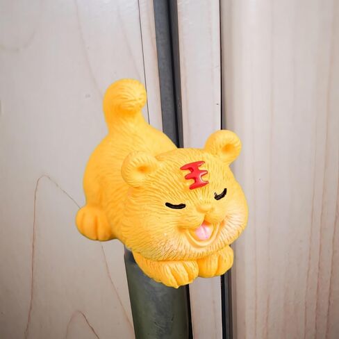Cute Mini Creative The Yellow Little Tiger Hinge Heads Decorative Topper Set 6PCS, Home Decoration,Magnetic Hinge Head Toppers Door Hinge in Saudi Arabia