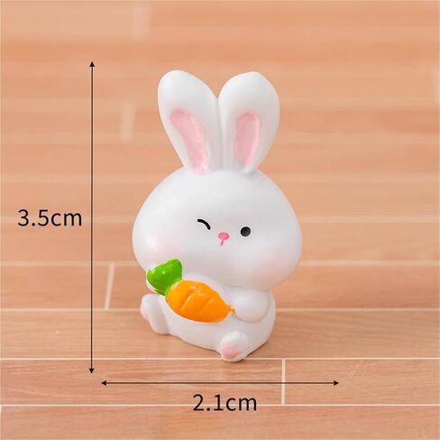 Cute Mini Creative Emotional Little Rabbit, Rabbit Holding Radish Hinge Heads Decorative Topper Set 6PCS, Home Decoration,Magnetic Hinge Head Toppers Door Hinge in Saudi Arabia