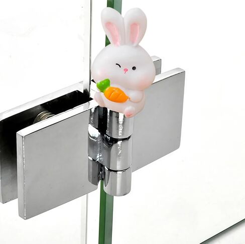 Cute Mini Creative Emotional Little Rabbit, Rabbit Holding Radish Hinge Heads Decorative Topper Set 6PCS, Home Decoration,Magnetic Hinge Head Toppers Door Hinge in Saudi Arabia
