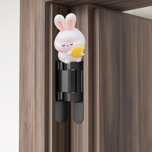 Cute Mini Creative Emotional Bunny, Rabbit Holding The Moon Hinge Heads Decorative Topper Set 6PCS, Home Decoration,Magnetic Hinge Head Toppers Door Hinge in Saudi Arabia