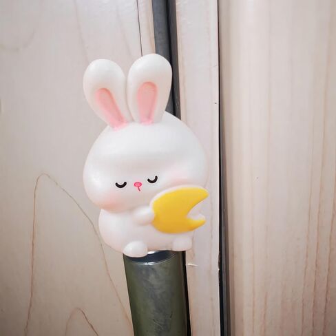 Cute Mini Creative Emotional Bunny, Rabbit Holding The Moon Hinge Heads Decorative Topper Set 6PCS, Home Decoration,Magnetic Hinge Head Toppers Door Hinge in Saudi Arabia