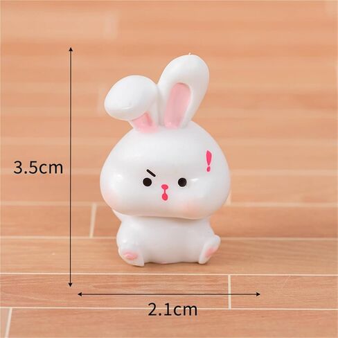 Cute Mini Creative Emotional Bunny, Surprised Bunny Hinge Heads Decorative Topper Set 6PCS, Home Decoration,Magnetic Hinge Head Toppers Door Hinge in Saudi Arabia