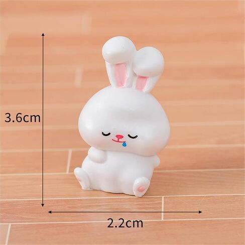 Cute Mini Creative Emotional Bunny, Sleepy Bunny Hinge Heads Decorative Topper Set 6PCS, Home Decoration,Magnetic Hinge Head Toppers Door Hinge in Saudi Arabia