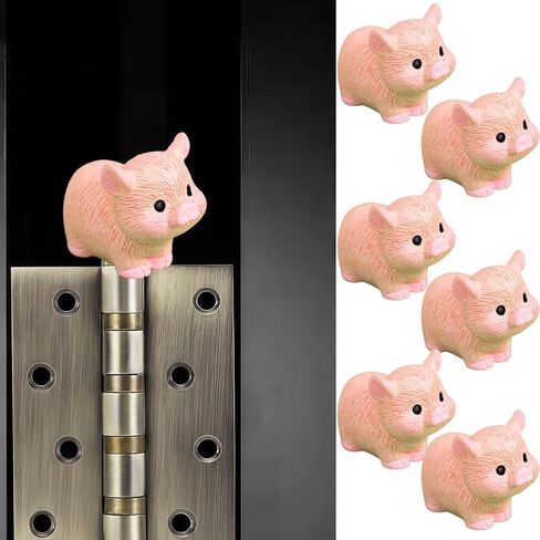 Cute Mini Creative Pink Pig Hinge Heads Decorative Topper Set 6PCS, Home Decoration,Magnetic Hinge Head Toppers Door Hinge in Saudi Arabia