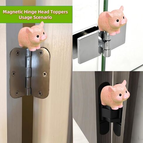 Cute Mini Creative Pink Pig Hinge Heads Decorative Topper Set 6PCS, Home Decoration,Magnetic Hinge Head Toppers Door Hinge in Saudi Arabia