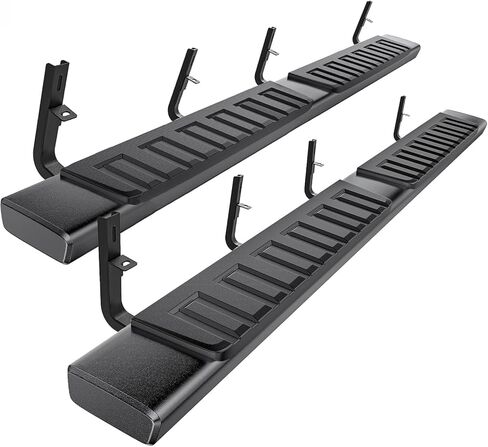 6" Running Boards Compatible with Crew Cab 2015-2025 Chevy Colorado/GMC Canyon (4 Full Size Doors) Aluminum Engine Black Powdered Nerf Bars Side Step Rails (8 Brackets) in Kuwait