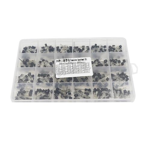 24Values TO-92 Transistor Assortment Assorted Kit Each BC327 BC337 BC517 BC547 BC548 BC549 2N2222 3906 3904 5401 5551 C945 1015 in Kuwait