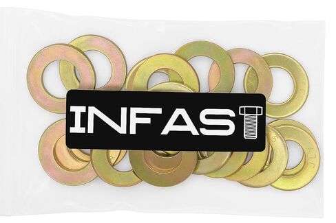 3/4" Grade 8 Yellow Zinc Flat Washer, ASTM F436 SAE, Heavy-Duty Steel, Pack of 20 – Durable Industrial, Automotive, Construction, Agricultural & Machinery Fastening Solution in Saudi Arabia