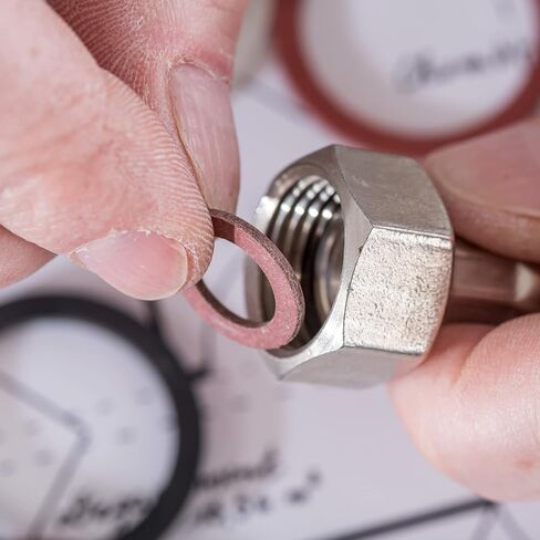 Mupera 180PCS Copper Washer Assortment Kit, Upgraded 8 Sizes (M6-M20), Heavy Duty Copper Crush Flat Washers for Home & Industrial Use in Kuwait