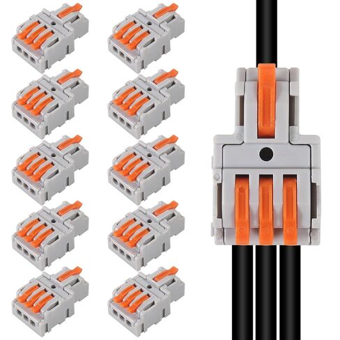 10Pcs 2 in 6 Lever Wire Connector Compact DIY Quick Connect Push-in Splitter Cable Splicing Butt Terminal Block Connectors - Mini Electrical Wire Splice 2 in 6 Out in Saudi Arabia