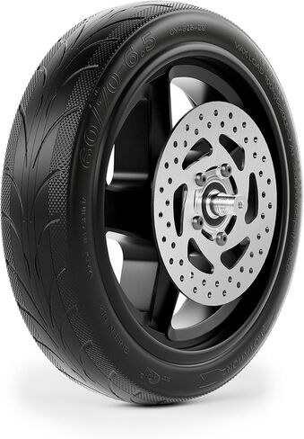 60/70-6.5 Front Wheel Assembly compatible with Ninebot by Segway F2 Series KickScooter F2/F2 Plus/F2 Pro,10 inch Complete Front Wheel with Vacuum Tire and Wheel Hub Original Parts(With Brake Disc) in Saudi Arabia