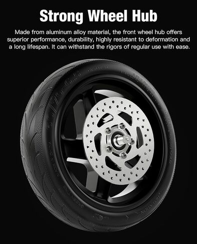 60/70-6.5 Front Wheel Assembly compatible with Ninebot by Segway F2 Series KickScooter F2/F2 Plus/F2 Pro,10 inch Complete Front Wheel with Vacuum Tire and Wheel Hub Original Parts(With Brake Disc) in Saudi Arabia