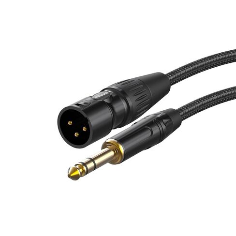 XLR to 1/4, TRS to XLR Male 6ft 2Packs, Quarter Inch (6.35mm) to Microphone Cable Gold-Plated Connectors Nylon Braided for Speakers, Mixers, Amplifiers in Saudi Arabia