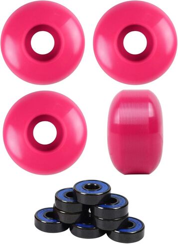 TGM Skateboards Skateboard Wheels with ABEC 7 Bearings and Spacers (Pink, 54mm) in Kuwait