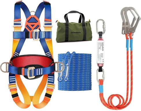 Safety Harness Fall Protection Kit,Full Body Roof Harness for Construction,Heavy-Duty Harness with Safety Rope in Saudi Arabia