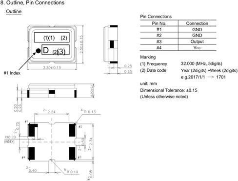 (5 قطعة) DSB321SDN 16M 16MHZ 16.000MHZ TCXO 3225 مذبذب كريستالي لتعويض درجة الحرارة عالي الدقة 3.2*2.5 مللي متر 4pin in Kuwait