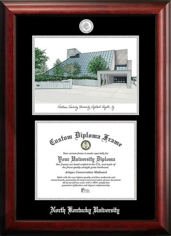 Campus Images NCAA Northern Kentucky Norse Unisex Silver Medallion Frame Northern Kentucky University 11w x 8.5h Silver Embossed Diploma Frame Lithograph, Brown, One Size in Saudi Arabia
