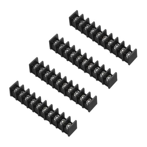 MECCANIXITY 2 Positions Terminal Block, 0.73"x0.59" 300V 20A 8.25mm Pitch PA66 Single Row PCB Mount Screw Terminals Strip Pack of 10, Black in Saudi Arabia