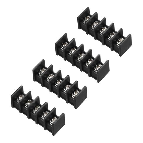 MECCANIXITY 2 Positions Terminal Block, 0.73"x0.59" 300V 20A 8.25mm Pitch PA66 Single Row PCB Mount Screw Terminals Strip Pack of 10, Black in Saudi Arabia