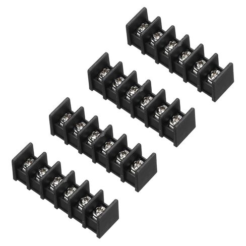 MECCANIXITY 2 Positions Terminal Block, 0.73"x0.59" 300V 20A 8.25mm Pitch PA66 Single Row PCB Mount Screw Terminals Strip Pack of 10, Black in Saudi Arabia