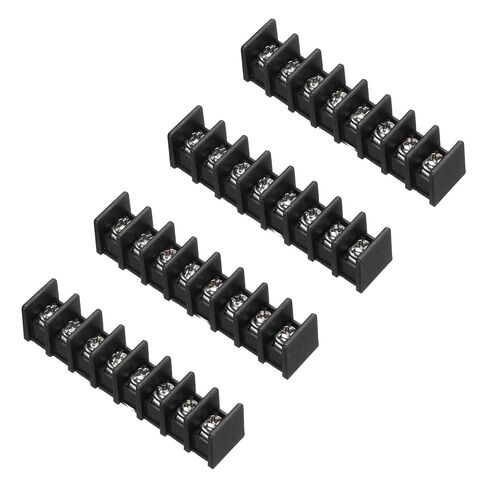 MECCANIXITY 2 Positions Terminal Block, 0.73"x0.59" 300V 20A 8.25mm Pitch PA66 Single Row PCB Mount Screw Terminals Strip Pack of 10, Black in Saudi Arabia