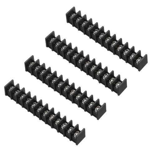 MECCANIXITY 2 Positions Terminal Block, 0.73"x0.59" 300V 20A 8.25mm Pitch PA66 Single Row PCB Mount Screw Terminals Strip Pack of 10, Black in Saudi Arabia