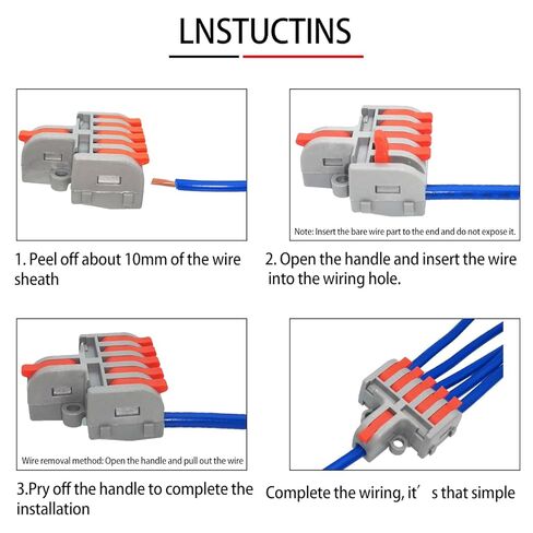 كتل الموصلات الكهربائية من CESFONJER، 11 قطعة موصل صامولة رافعة أحادية المرحلة للدائرة المضمنة، محطة توصيل سريعة مع براغي، 1 في 5 موصلات سلكية مدمجة in Kuwait