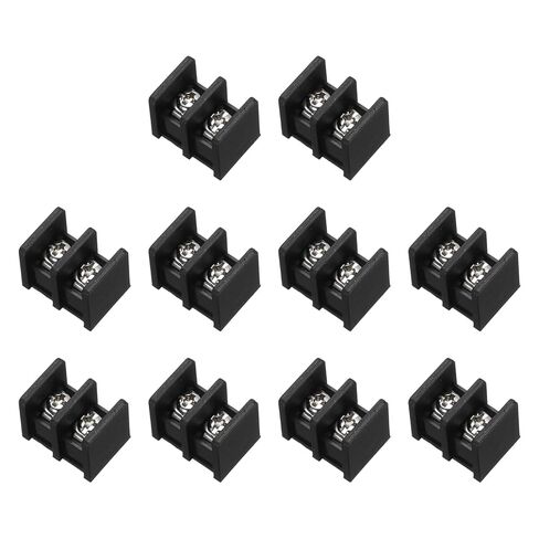 MECCANIXITY 2 Positions Terminal Block, 0.73"x0.59" 300V 20A 8.25mm Pitch PA66 Single Row PCB Mount Screw Terminals Strip Pack of 10, Black in Saudi Arabia