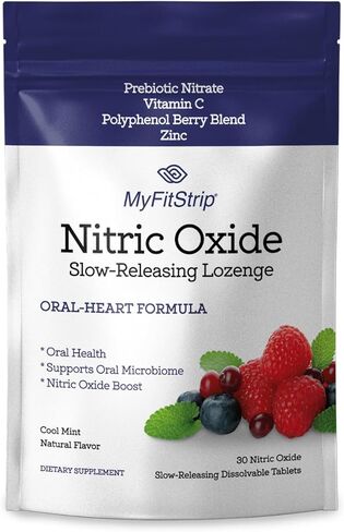 Nitric Oxide Lozenges - Oral Health & Cardiovascular Support - Prebiotic Nitric Oxide, Vitamin C, Polyphenol-Rich Berry Blend, and Zinc - 30 Cool Mint in Saudi Arabia