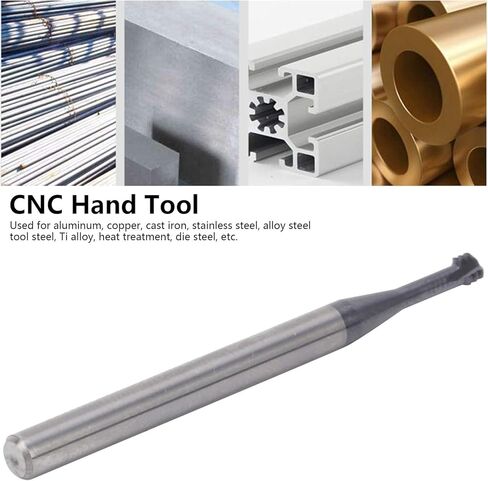 Thread Milling Cutter, 3 Tooth Metric 60°, Tungsten Steel CNC Hand Tool, M4x0.7xD4x50 Specification, for Cutting Aluminum, Copper, Cast Iron, and More, High Wear, Long in Kuwait