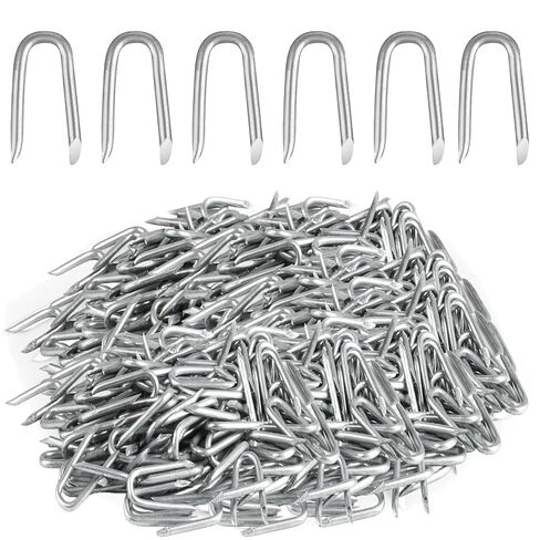 180 pcsWire Staples, Fence Stapless, Steel U Nails for Fencing, U Shaped Wire Nails, Galvanized Barbed Wire Fencing Staples Fasteners for Wood Garden Barbed Chicken Wires Hardware in Saudi Arabia