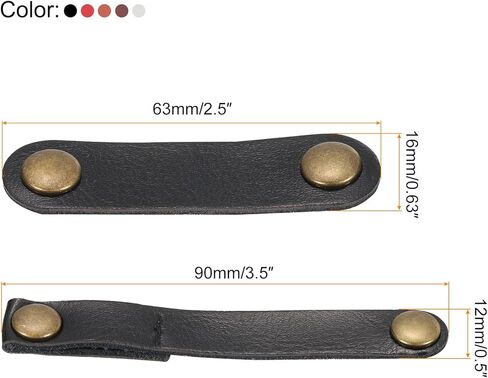 MECCANIXITY أحزمة كابل جلدية، أربطة كابل جلدية، منظم سلك جلدي محمول 5 أشرطة سلكية جلدية لسماعات الأذن، وسماعات الرأس، 20 حزمة in Kuwait