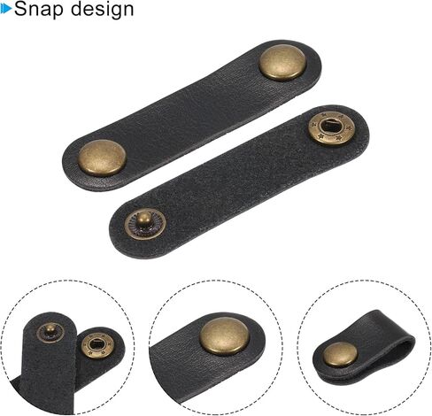 MECCANIXITY أحزمة كابل جلدية، أربطة كابل جلدية، منظم سلك جلدي محمول 5 أشرطة سلكية جلدية لسماعات الأذن، وسماعات الرأس، 20 حزمة in Kuwait