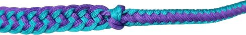 CHALLENGER Horse Knotted Roping Western Barrel Reins Nylon Braided Rein Teal 607129 in Saudi Arabia