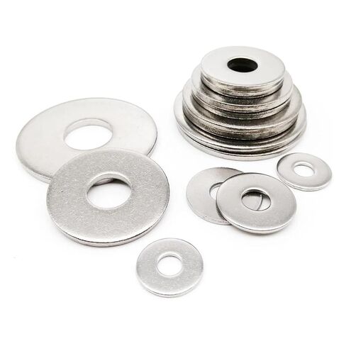 Washers,Flat Washer, Washers 2/5/10/50pcs M2.5 M3 M4 M5 M6 M8 M10 M12 M14 M16 Sliver Washer Stainless Steel Extra Large Size Big Wide Thickness Flat Gasket Plain Rings Fastener(5pcs M12) in Kuwait