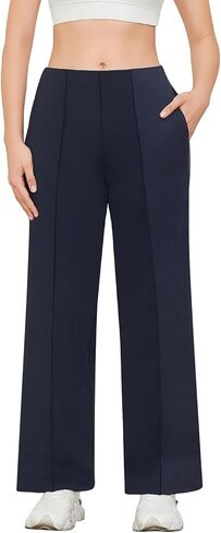 JBT بنطال واسع الساق للسيدات: سروال يوجا عالي الخصر مع جيوب بسحاب - بنطلون عمل نسائي قابل للتمدد in Kuwait